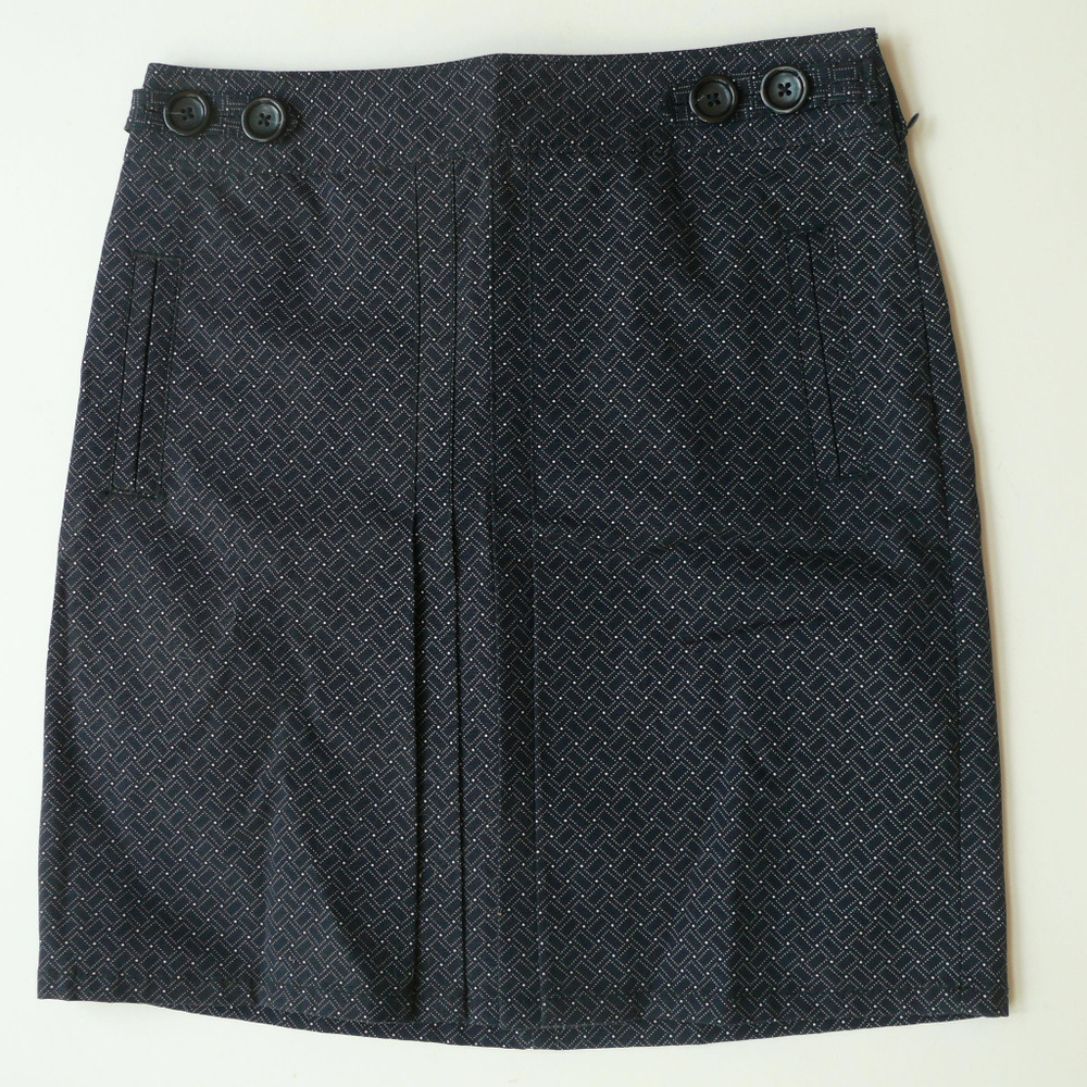 Ann Taylor pleated mini skirt cotton spandex deep blue size 2